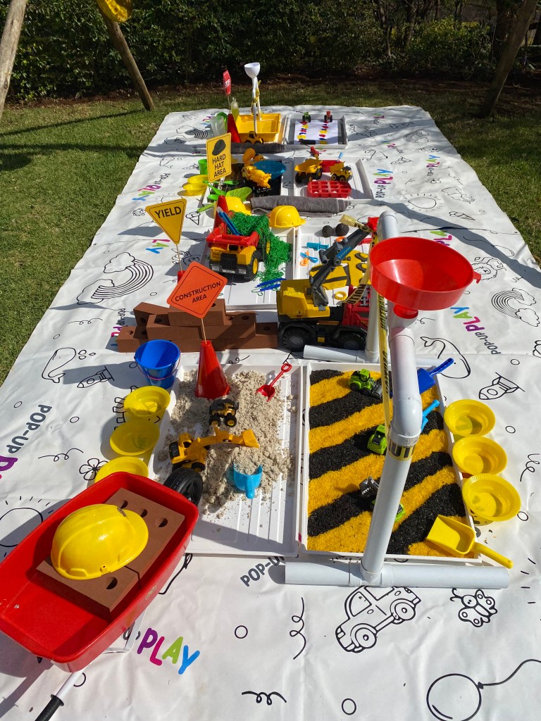 Construction themed messy play 
